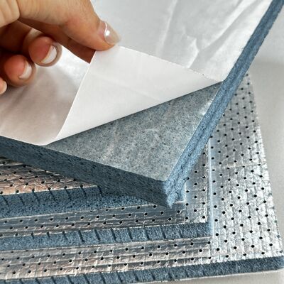 Semi Open Cell Polyolefin PO Acoustic Foam with Aluminum Foil Layer and Adhesive Backing Premium Noise Reduction Insulation Boards chống cháy và dễ cài đặt cho hệ thống thông gió