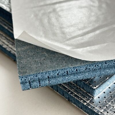 Semi Open Cell Polyolefin PO Acoustic Foam with Aluminum Foil Layer and Adhesive Backing Premium Noise Reduction Insulation Boards chống cháy và dễ cài đặt cho hệ thống thông gió