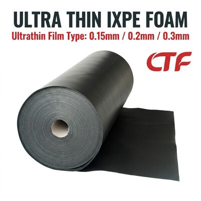 0.15mm 0.2mm 0.3mm Thin IXPE Foam Roll Gum Backed Waterproof Insulation Material cho băng và ứng dụng điện tử