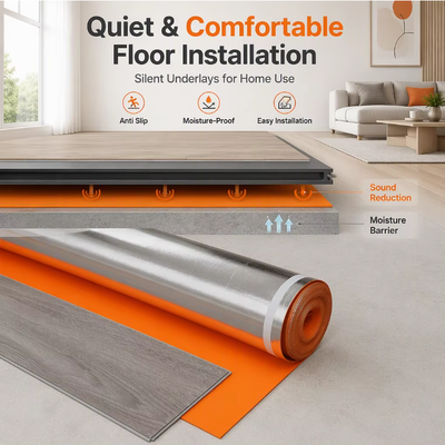 Tấm lót sàn xốp IXPE cách âm, chống ẩm, đàn hồi cho sàn nhựa PVC SPC, lý tưởng cho căn hộ, khách sạn và cải tạo bệnh viện